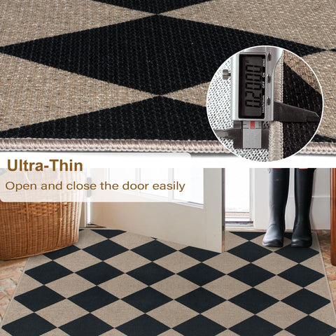 Rugalia placed at doorway to show 3x5 scale and trip-free profile