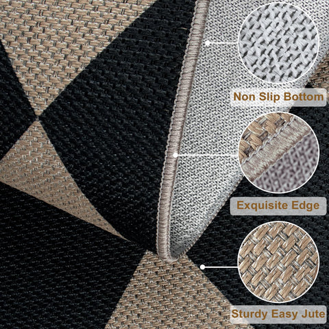 Rugalia close-up of woven polyester texture for durable jute look