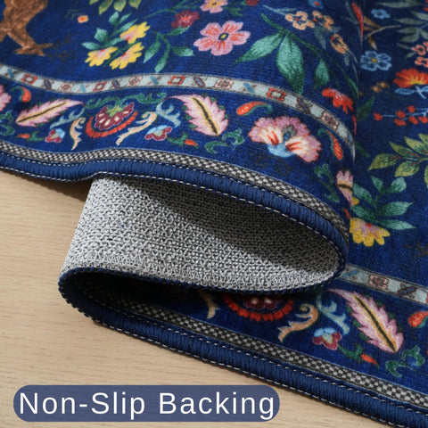 Rugcomf backside showing TPR non-slip coating that stabilizes the rug on floors benefit