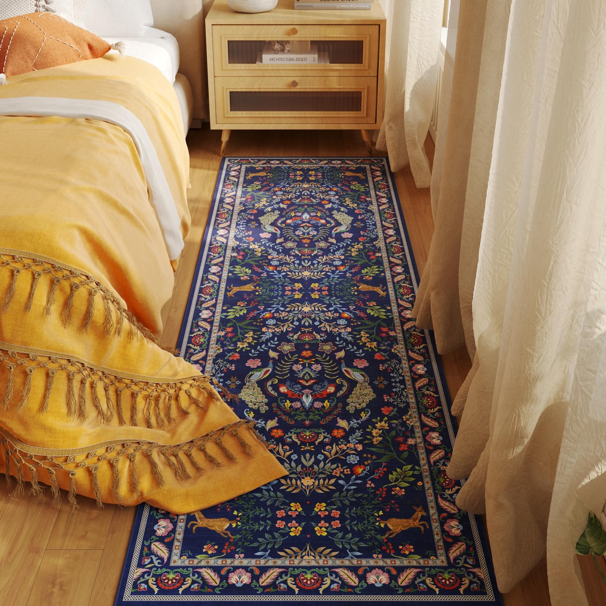 Rugcomf runner laid in hallway showing 2'7"x8' scale for proper fit benefit