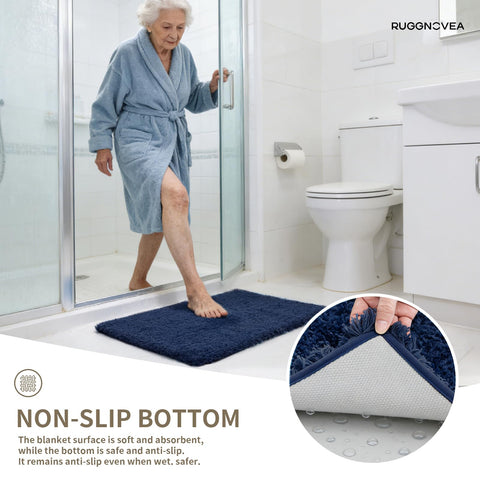 Ruggnovea next to toilet showing 24x22 inch size fit