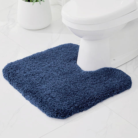 Ruggnovea front view U-shaped navy rug showing plush comfort