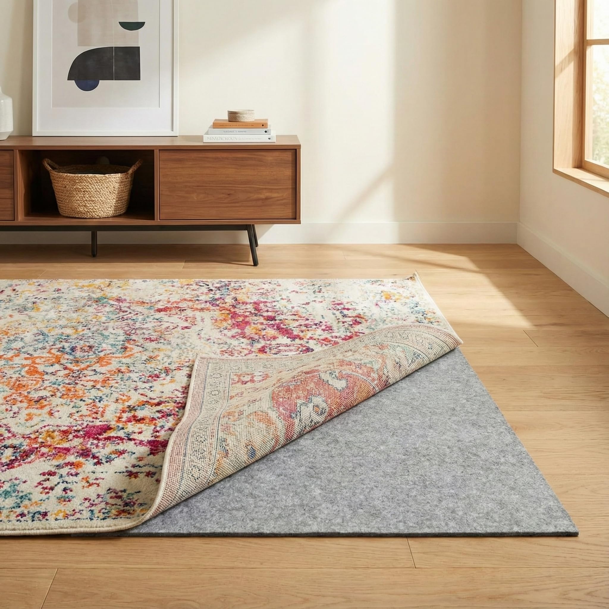 Rugs.com front view of packaged 7x10 pad showing convenience and fit