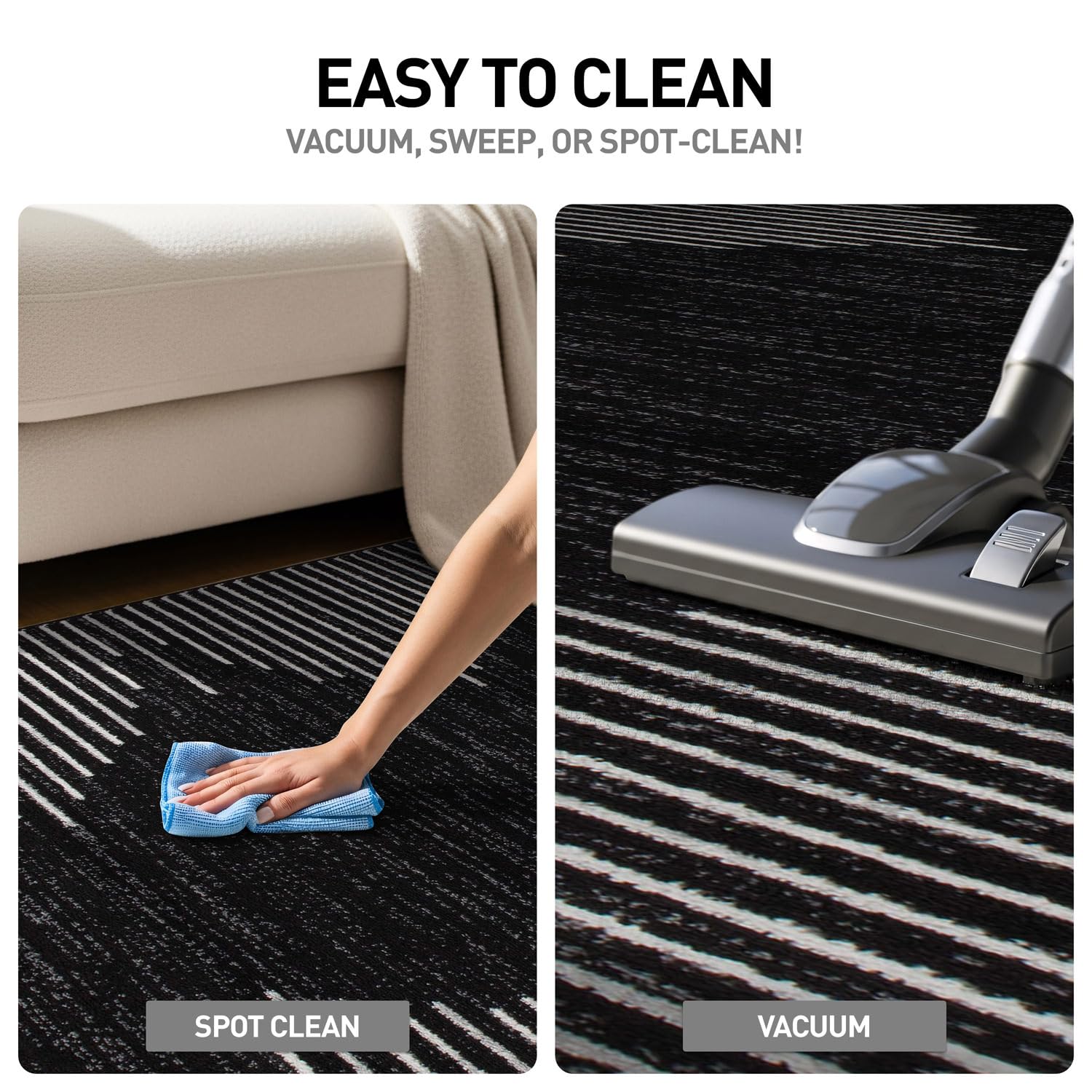 Rugshop runner placed in a kitchen aisle illustrating slip-resistant walking surface