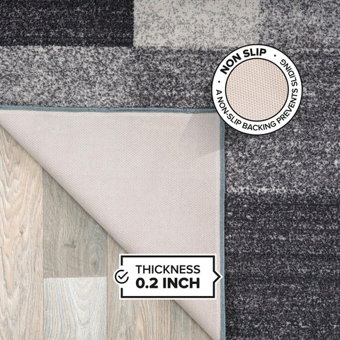 Rugshop latex backing detail demonstrating non-slip grip for safer floors