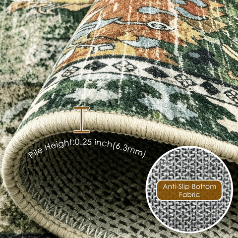 RUGSURE close-up of ornate border showing digital print clarity and design durability
