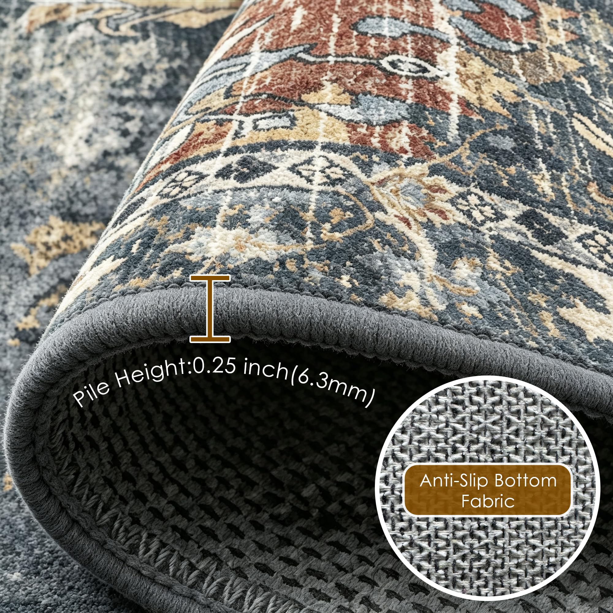 RUGSURE folded to fit in washer demonstrating home-washable convenience