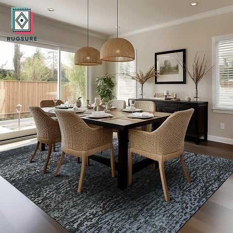 RUGSURE in living room showing how it anchors seating and protects floors