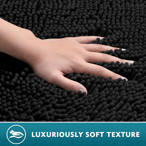 RUN HELIX large 20x35 rug placed by bathtub providing absorbency and softness