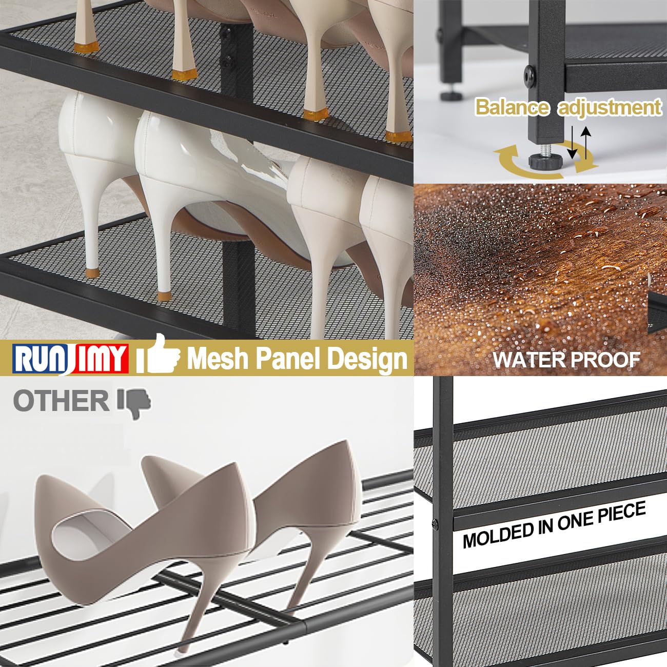 RUNJIMY wood top holding keys and wallet providing convenient drop-off surface