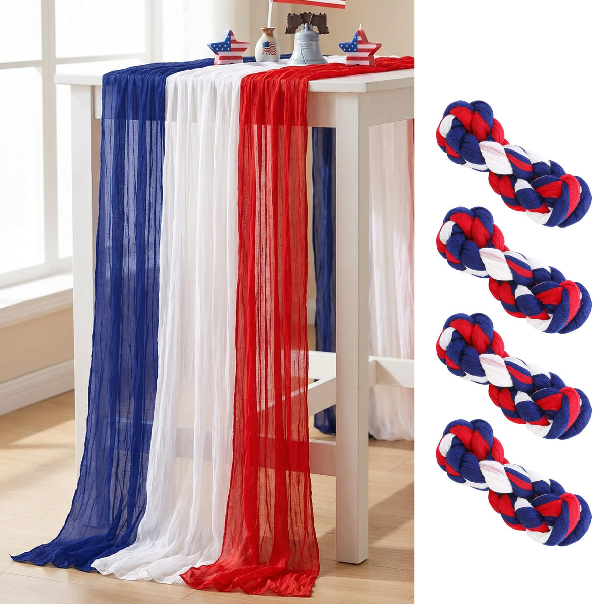 RunNico front view of 4-pack patriotic runners shows coverage and colors