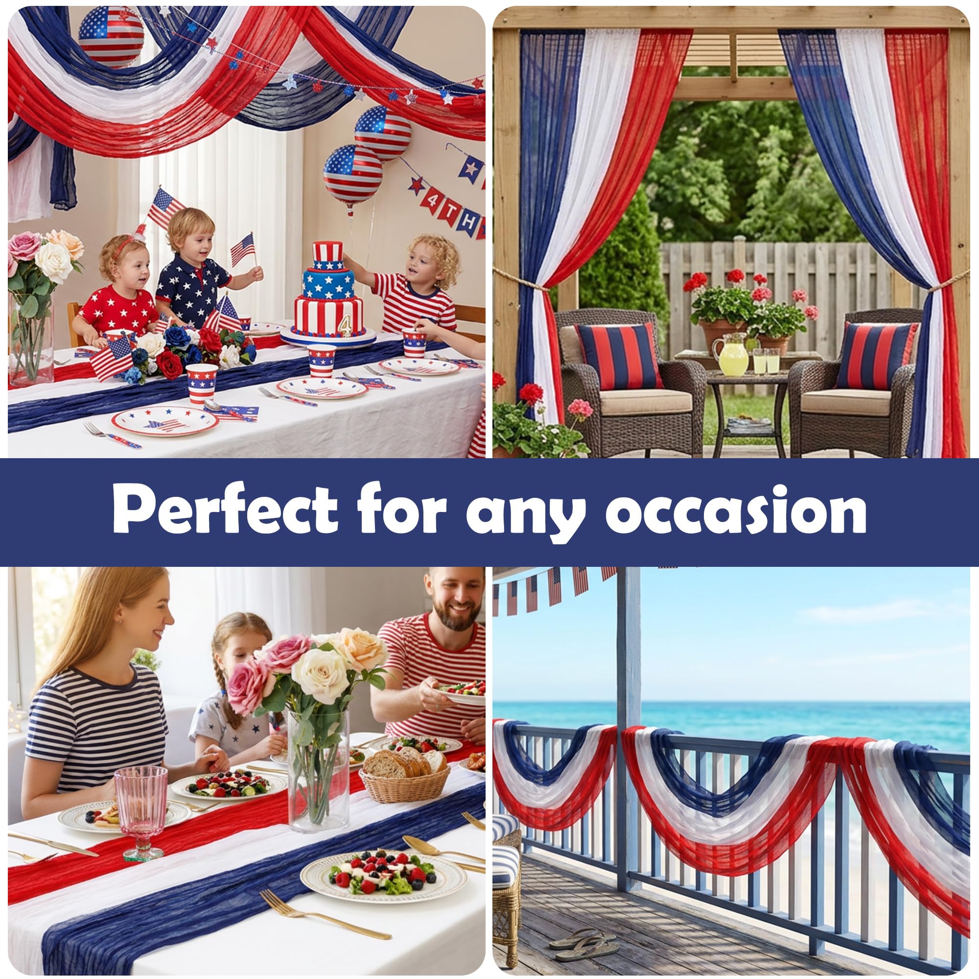 RunNico runner laid on dining table showing layered patriotic styling