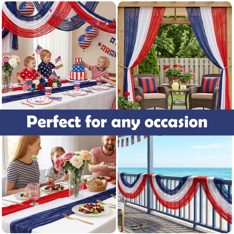 RunNico runner laid on dining table showing layered patriotic styling