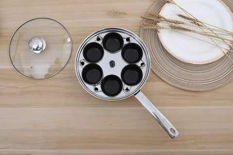 RUNZI close-up of PFOA-free nonstick poacher cup showing smooth release for easy cleanup