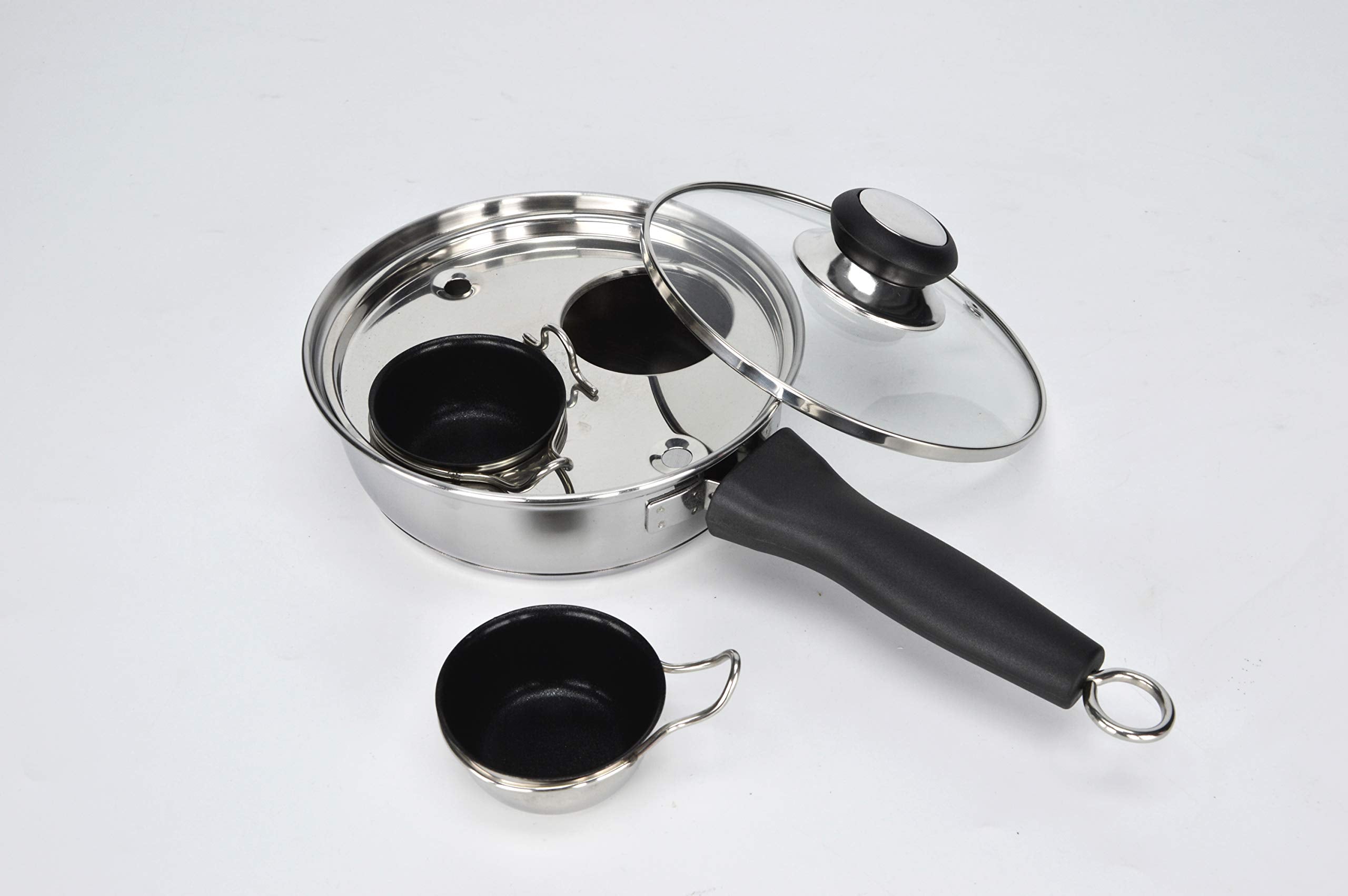 RUNZI tempered glass lid and Bakelite knob detail showing steam vent and safe handling
