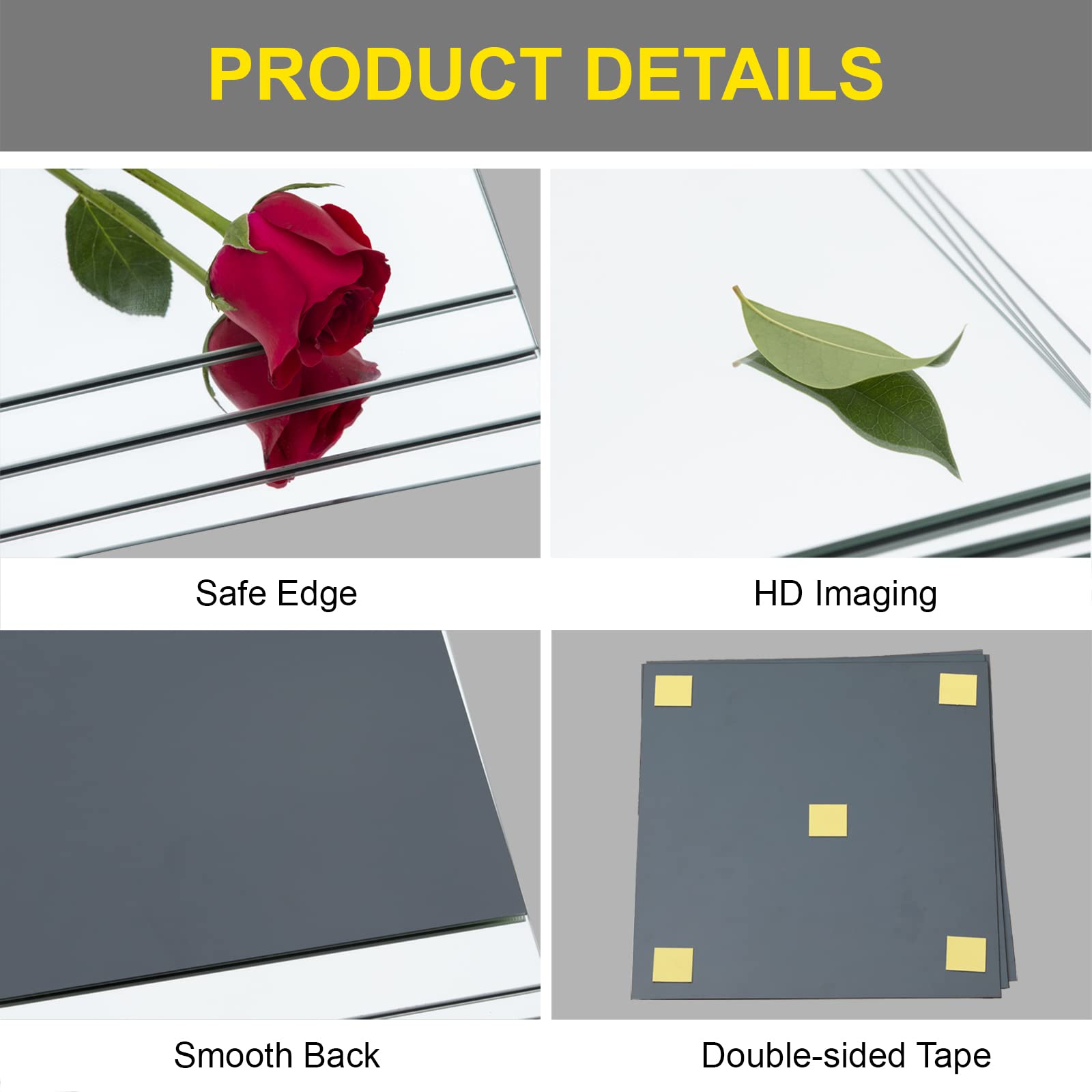 Ruomeng mirror tiles used on a bedroom door for space-saving reflection and decor