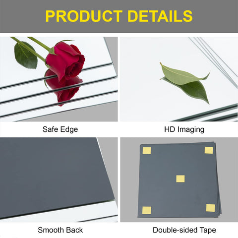 Ruomeng mirror tiles used on a bedroom door for space-saving reflection and decor