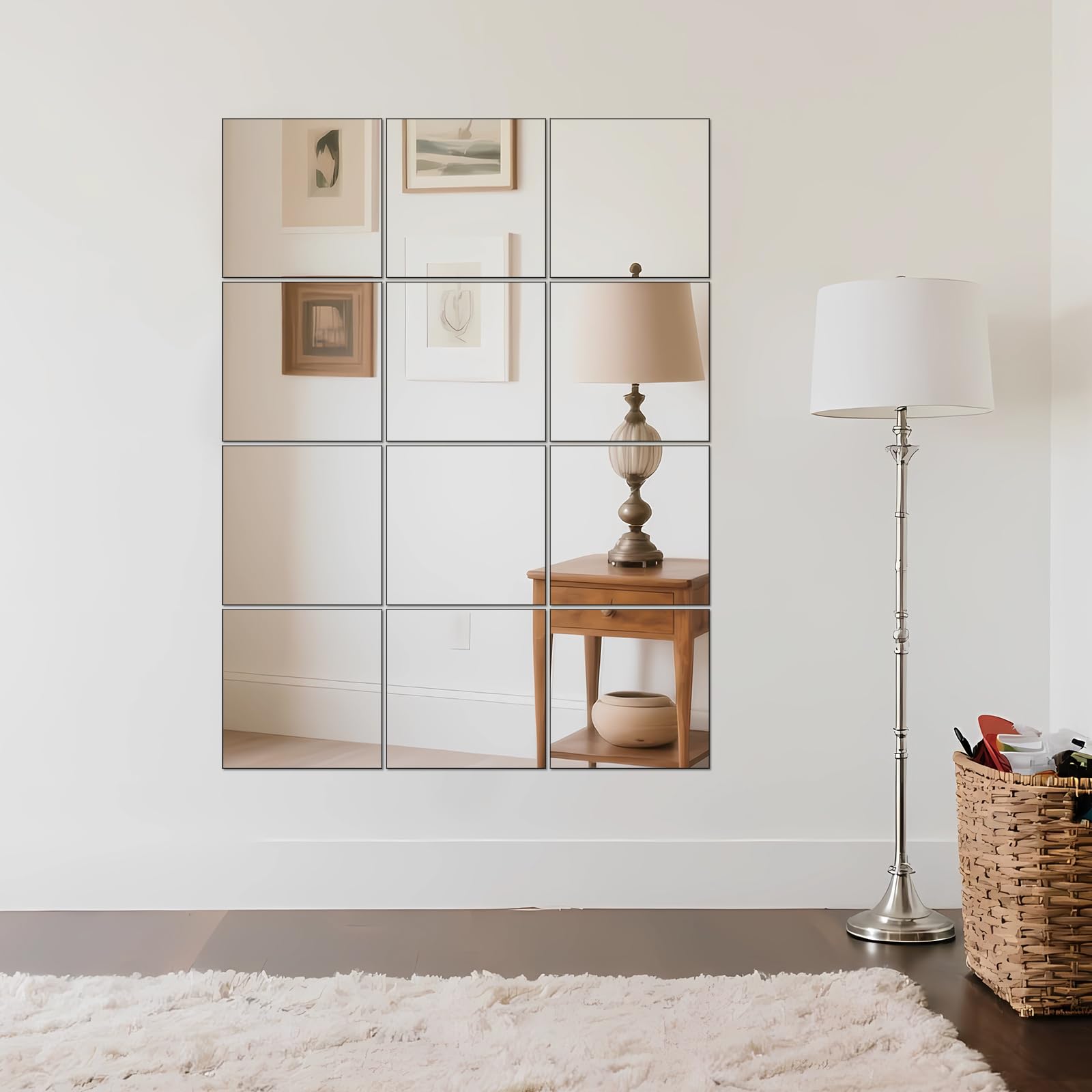 Ruomeng door-mounted mirror tiles providing full-length reflection convenience