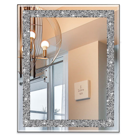 Ruomeng mirror front view showing clean rectangular design and sparkle