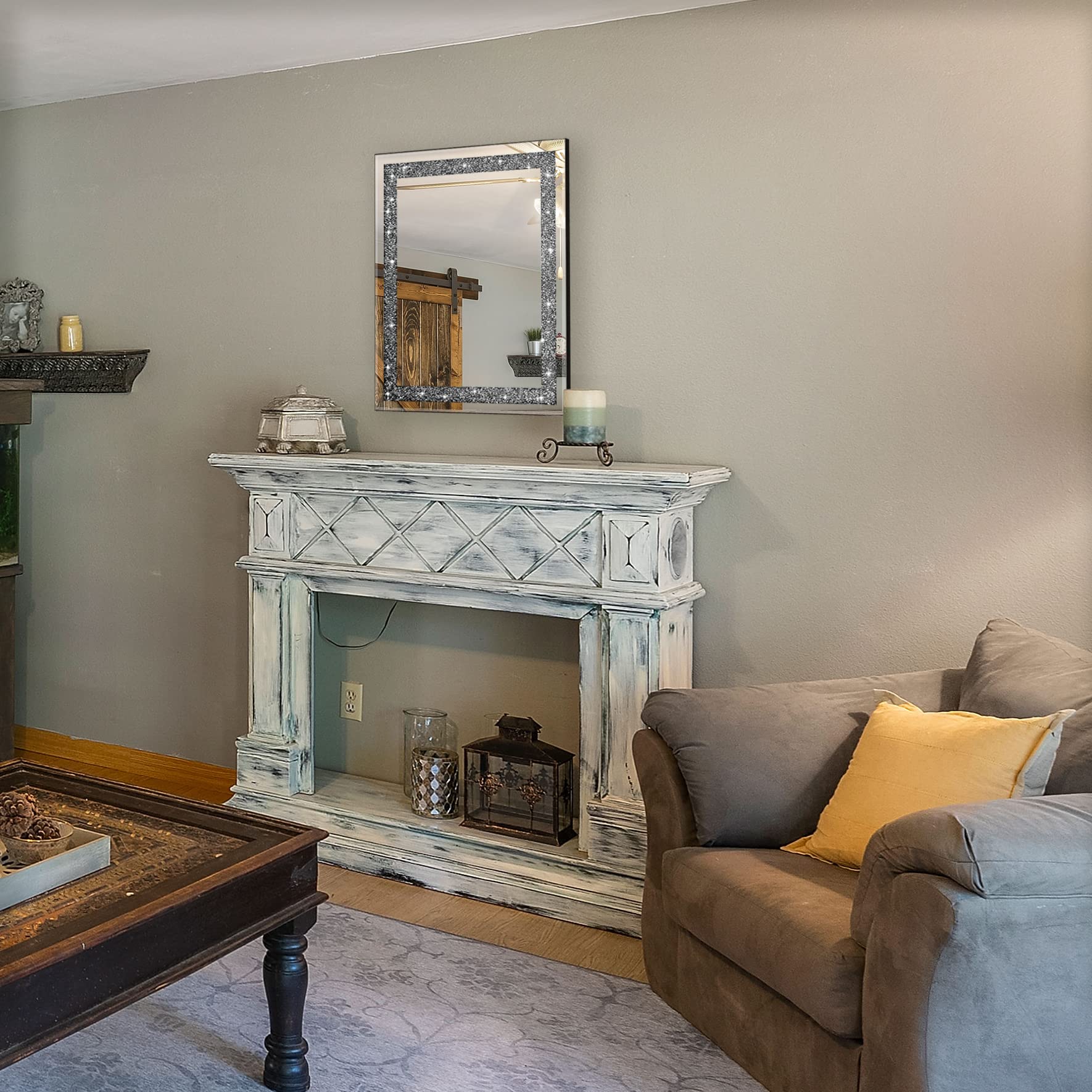 Ruomeng mirror styled in an entryway creating bright welcoming ambiance