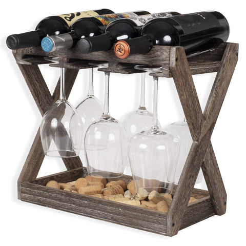 Rustic State Cava front view showing walnut finish and organized bottles and glasses