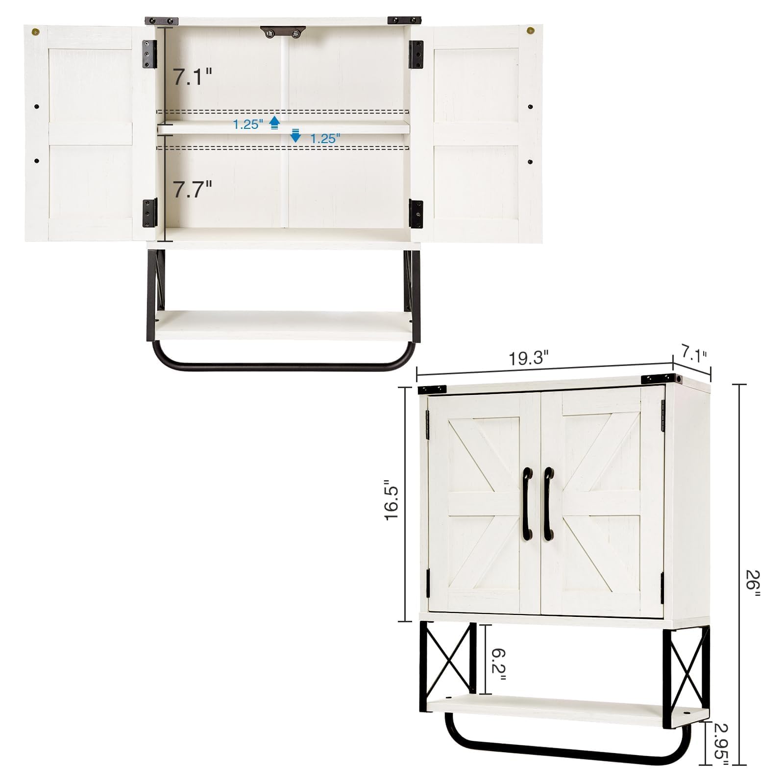 RUSTOWN towel bar detail for convenient towel access and drying
