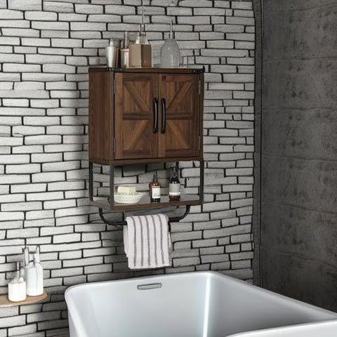 RUSTOWN towel rack and bottom shelf offering quick-access towels benefit