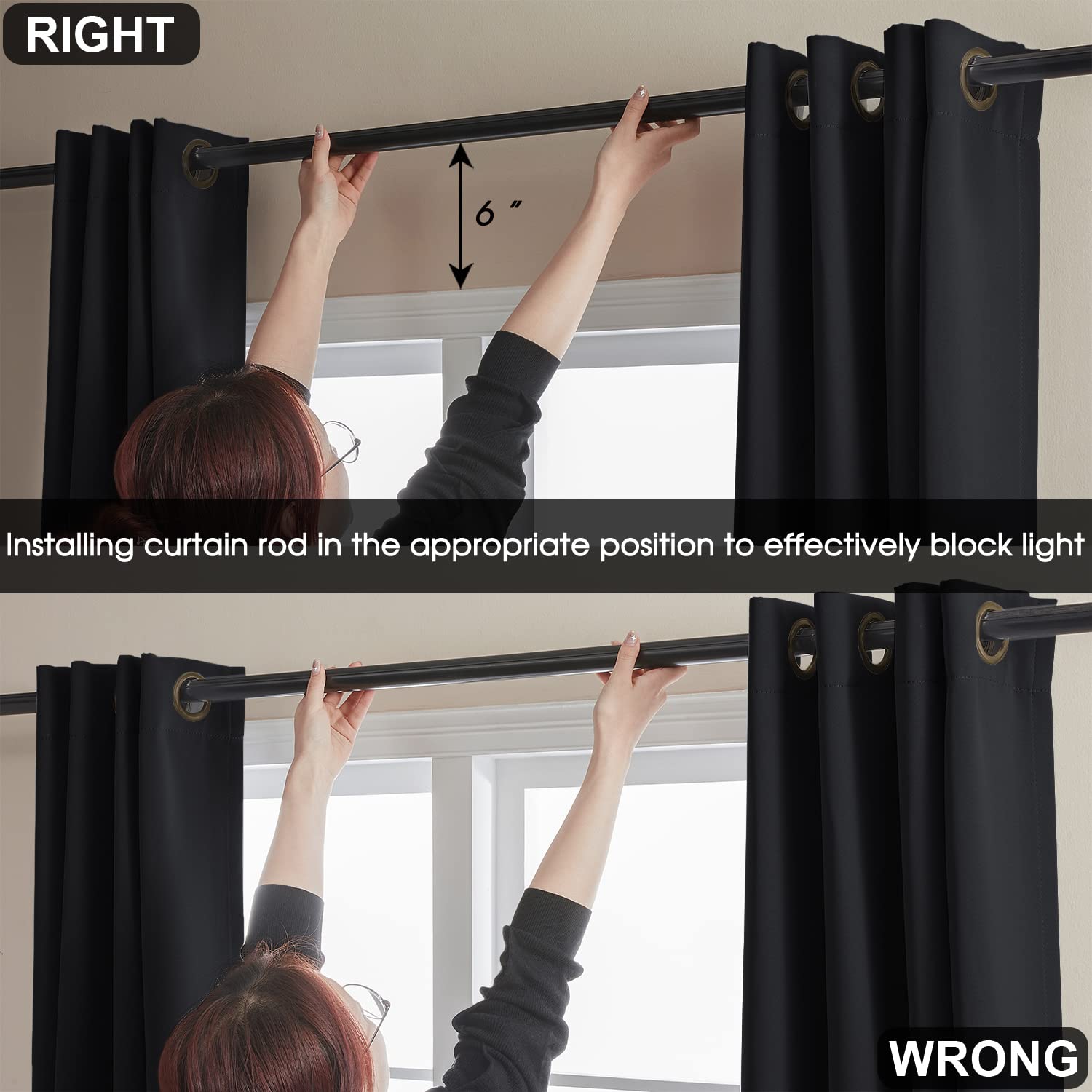 Rutterllow curtains installed in a bedroom creating darkened environment and privacy