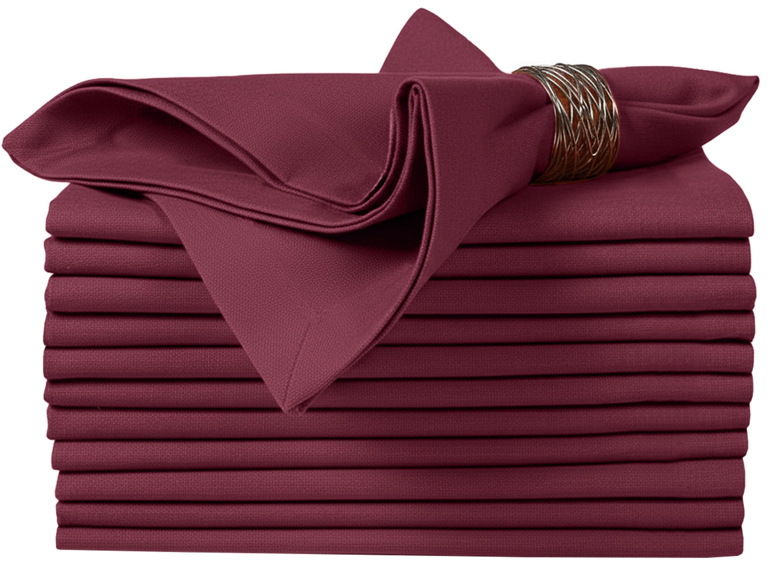 RUVANTI burgundy napkin front view showing clean finish and elegant look