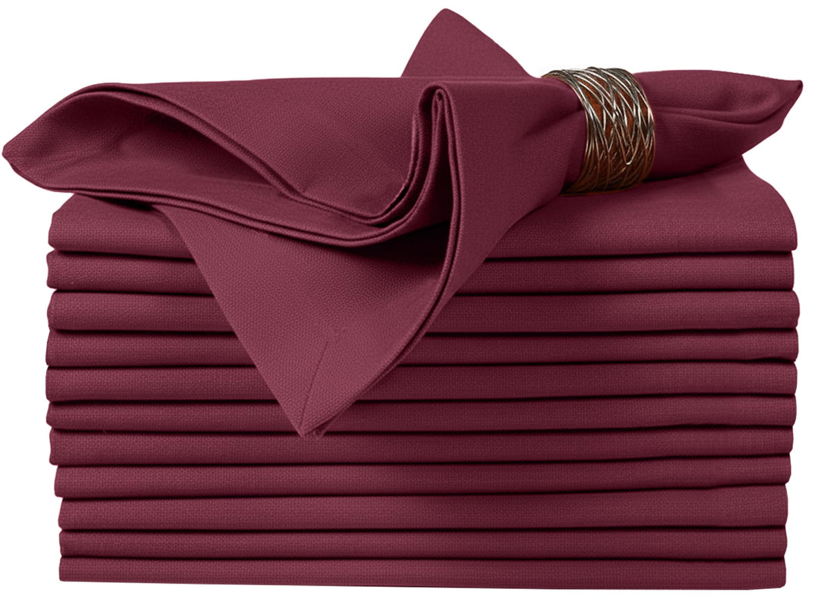 RUVANTI burgundy napkin front view showing clean finish and elegant look