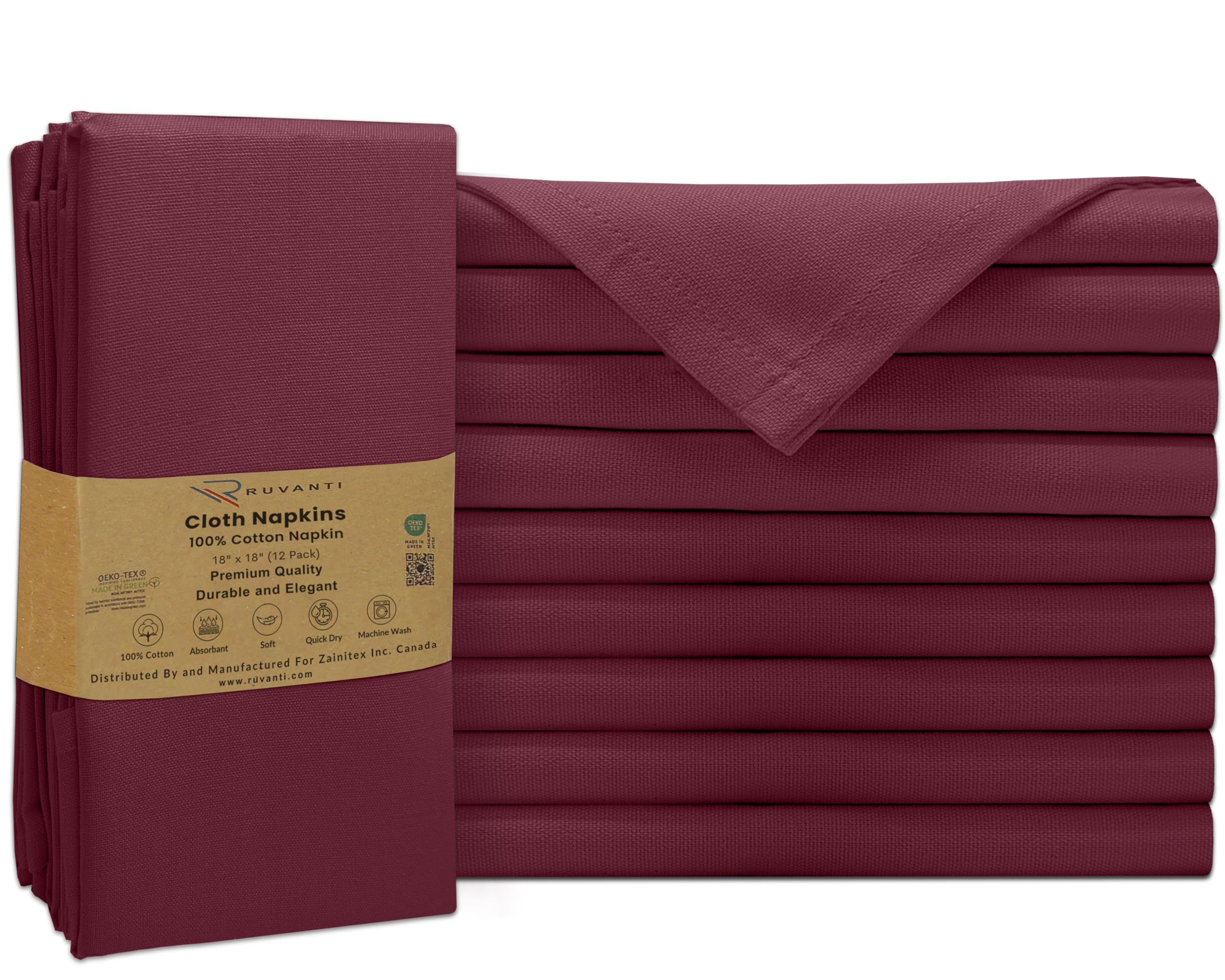 RUVANTI napkins on a dinner table conveying festive, hotel-style appeal