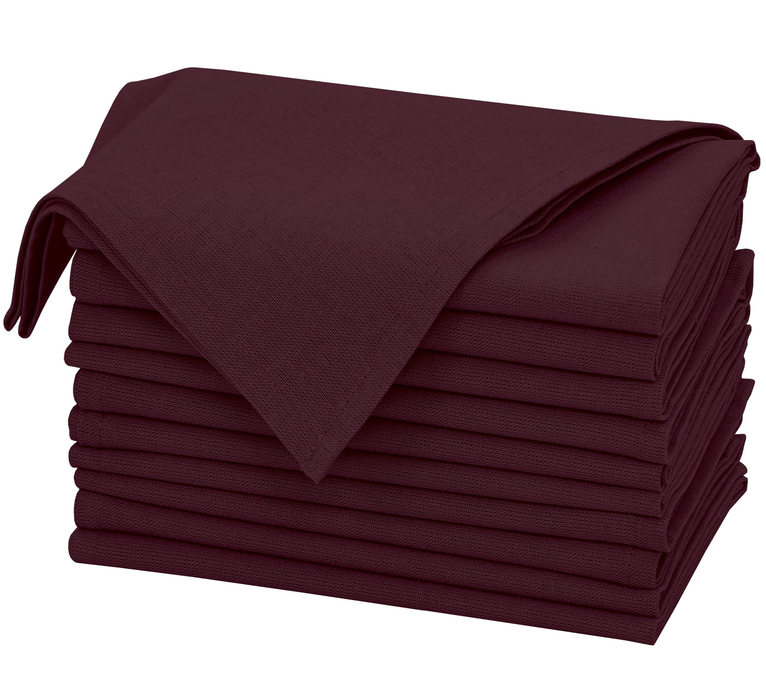 Ruvanti burgundy napkins front packaging shows set of 12, great for events