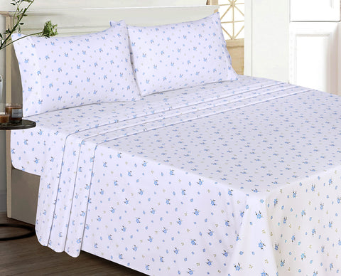 RUVANTI folded sheet set stacked to show neat storage and gifting