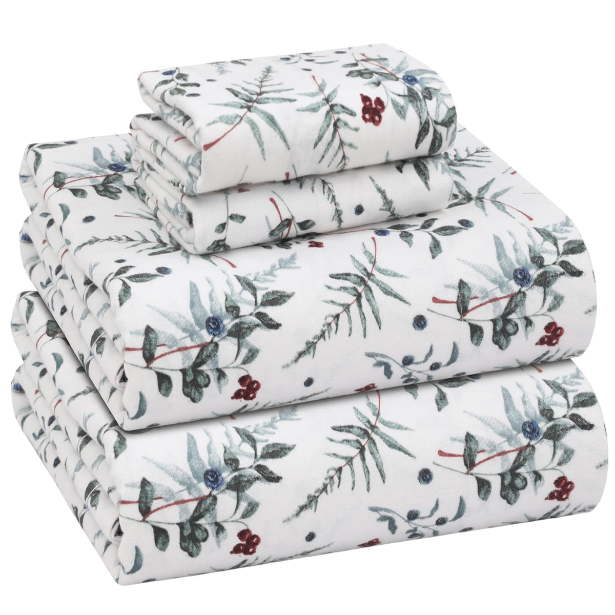 RUVANTI front packaging showing queen four-piece set and seasonal plaid, inviting warmth