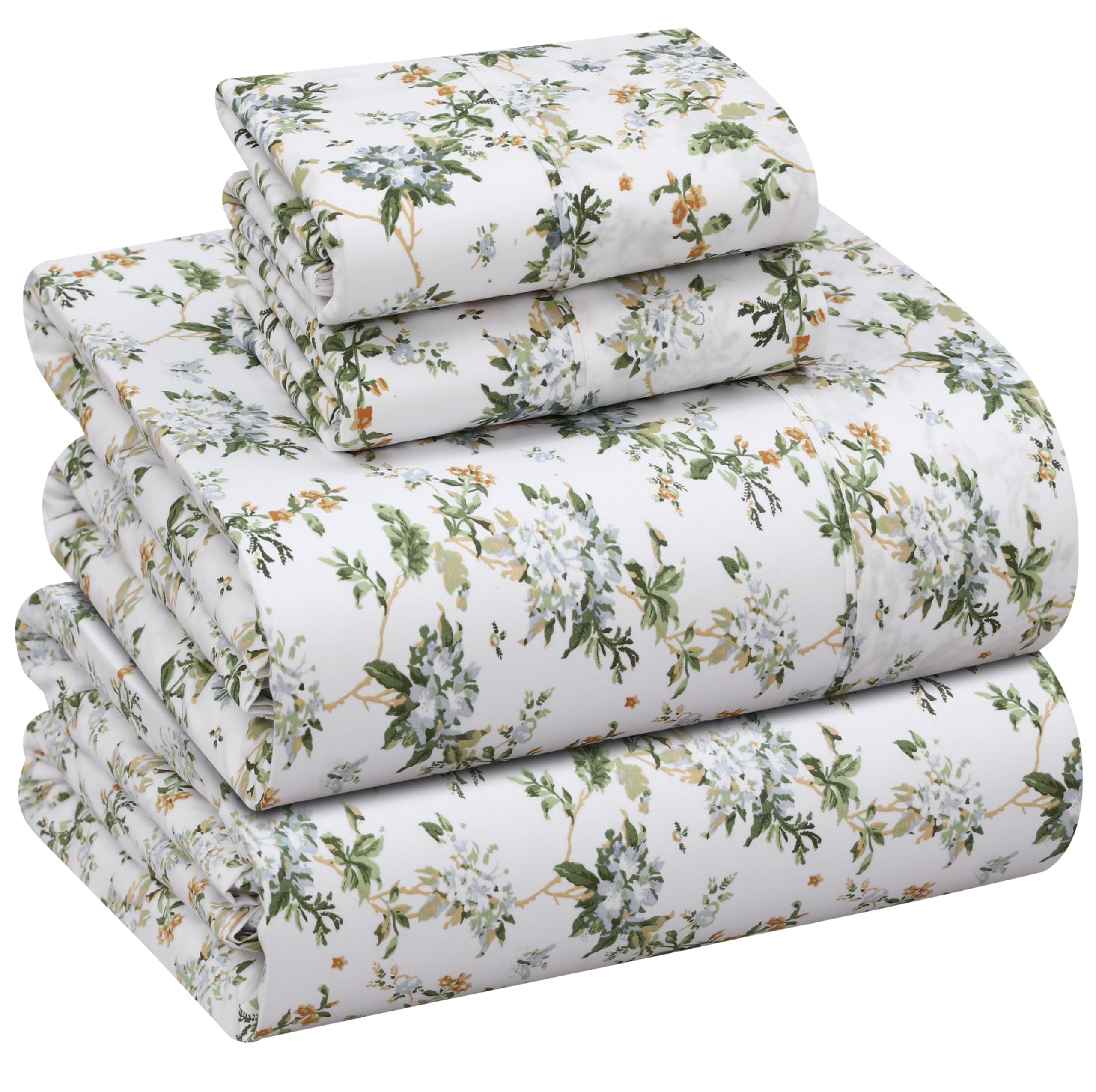 RUVANTI front view of queen sheet set packaging showing contents and crisp look