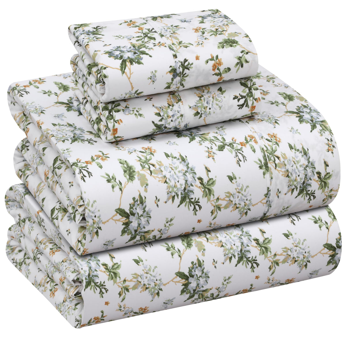 RUVANTI front view of queen sheet set packaging showing contents and crisp look