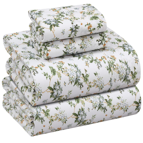 RUVANTI front view of queen sheet set packaging showing contents and crisp look