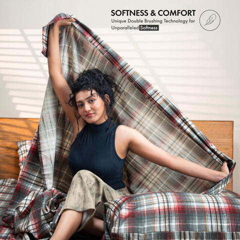 RUVANTI flat sheet spread across bed showing full dimensions and coverage