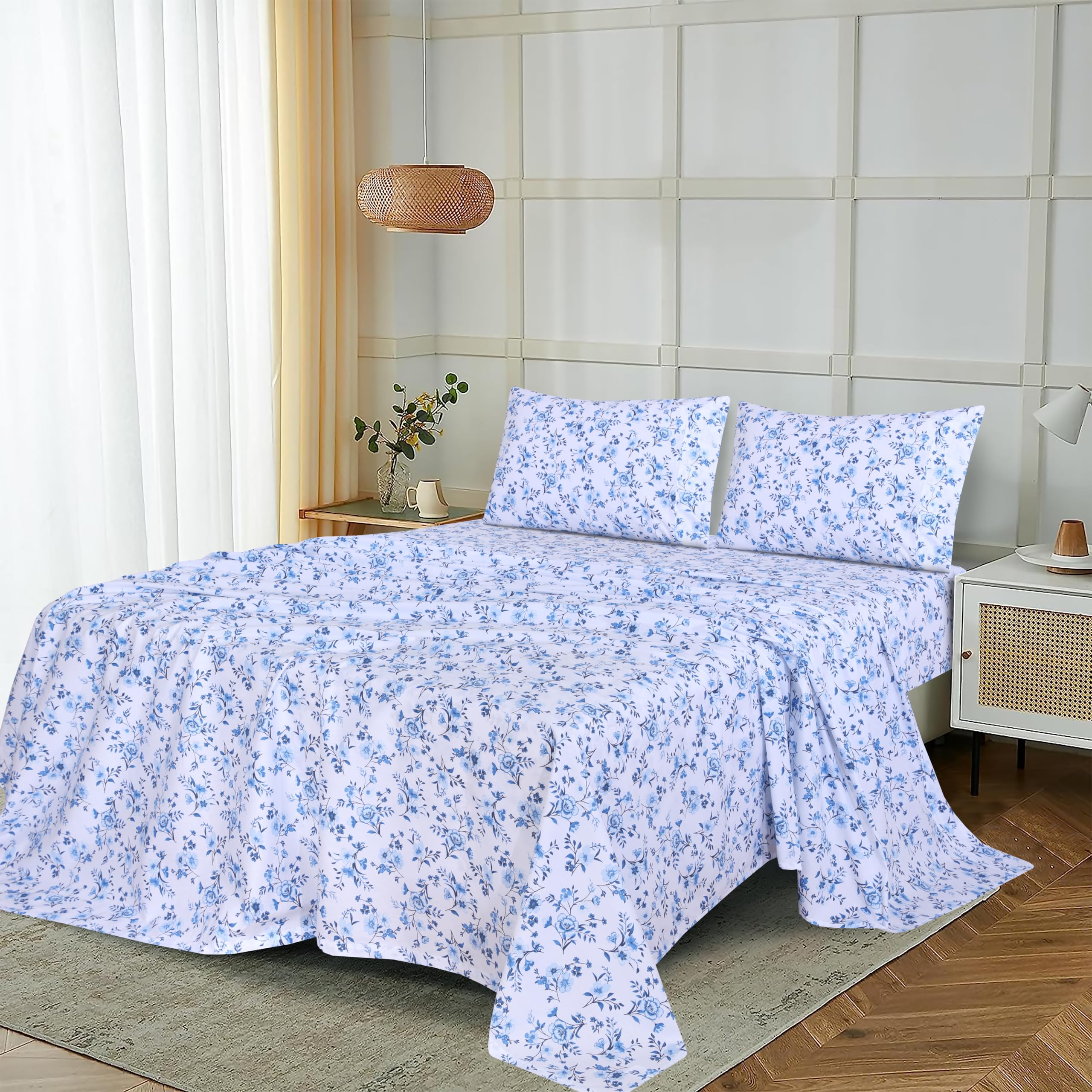 RUVANTI lifestyle bedroom styling showing the sheets in a modern, relaxed bedroom setting