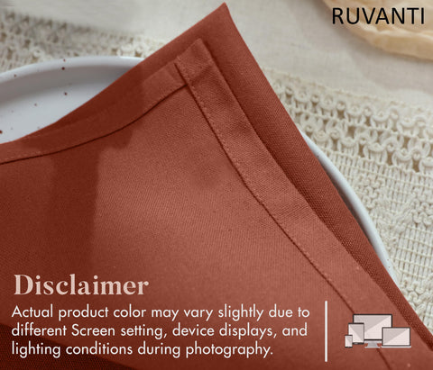 RUVANTI napkin beside hand showing 18x18 size and generous coverage benefit