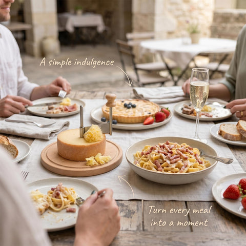 RWIXR curler styled on a charcuterie board enhancing visual appeal and variety