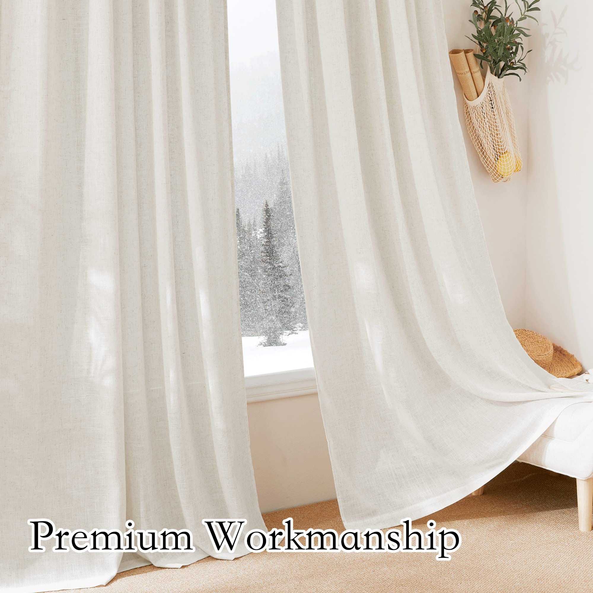 RYB HOME bottom hem stitching close-up showing durable 2-inch hem and neat finish