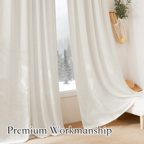RYB HOME bottom hem stitching close-up showing durable 2-inch hem and neat finish
