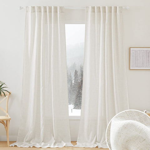 RYB HOME front view of 108-inch curtains showing neutral color and elegant drape