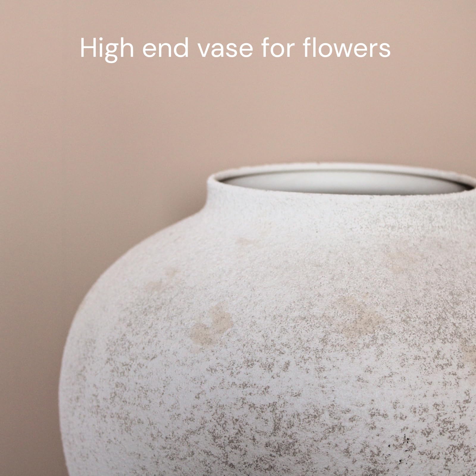 RyddeligHome vase with faux flowers illustrating long-stem support and natural styling