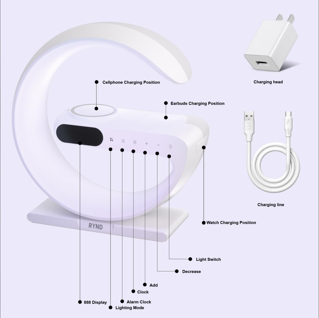 RYND charging multiple devices with phone, Apple Watch and AirPods charging together