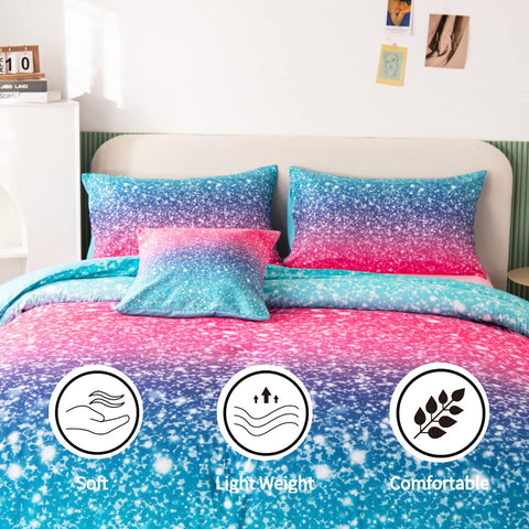 RYNGHIPY comforter spread on twin bed showing full-size coverage and cozy loft