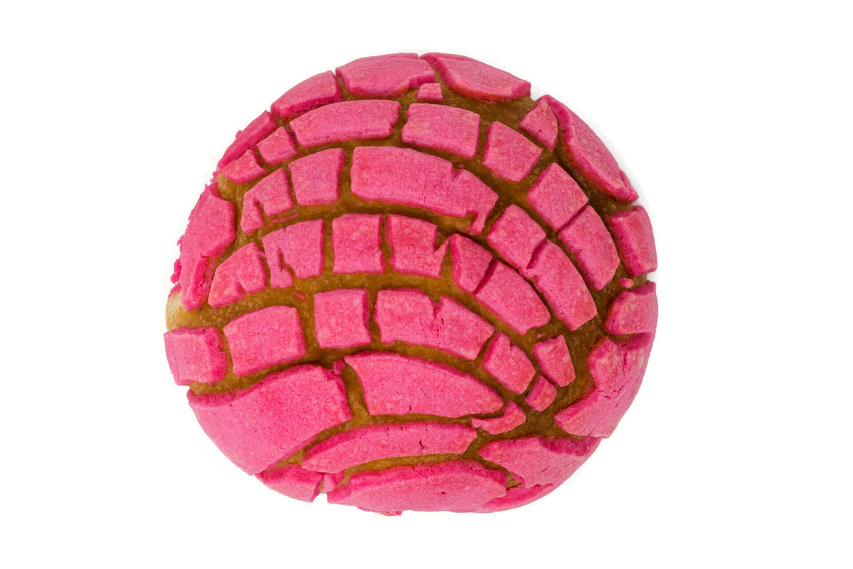 SA Flavor concha blanket front view showcasing round pan dulce design and cheerful accent