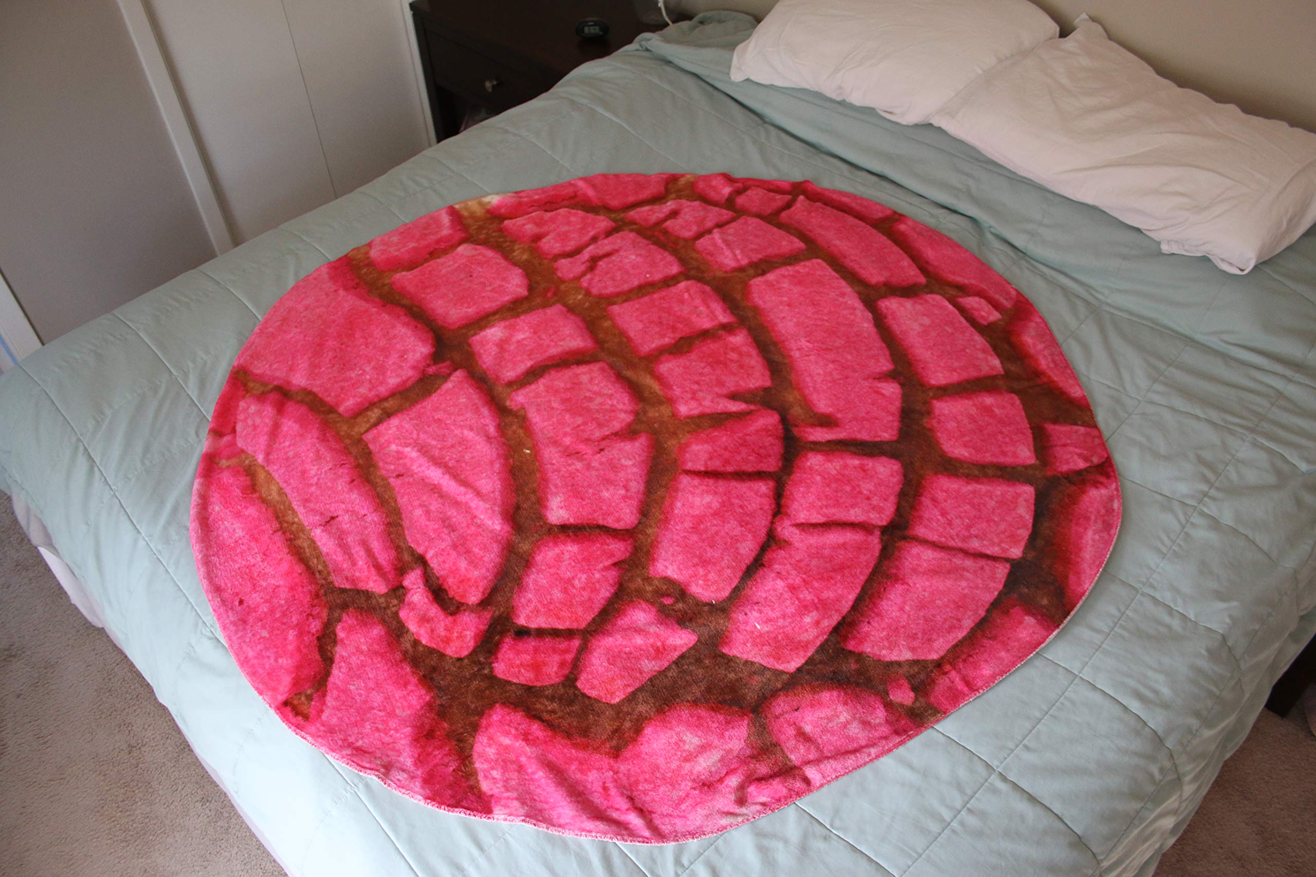 SA Flavor concha blanket next to ruler for size comparison and generous 60-inch coverage