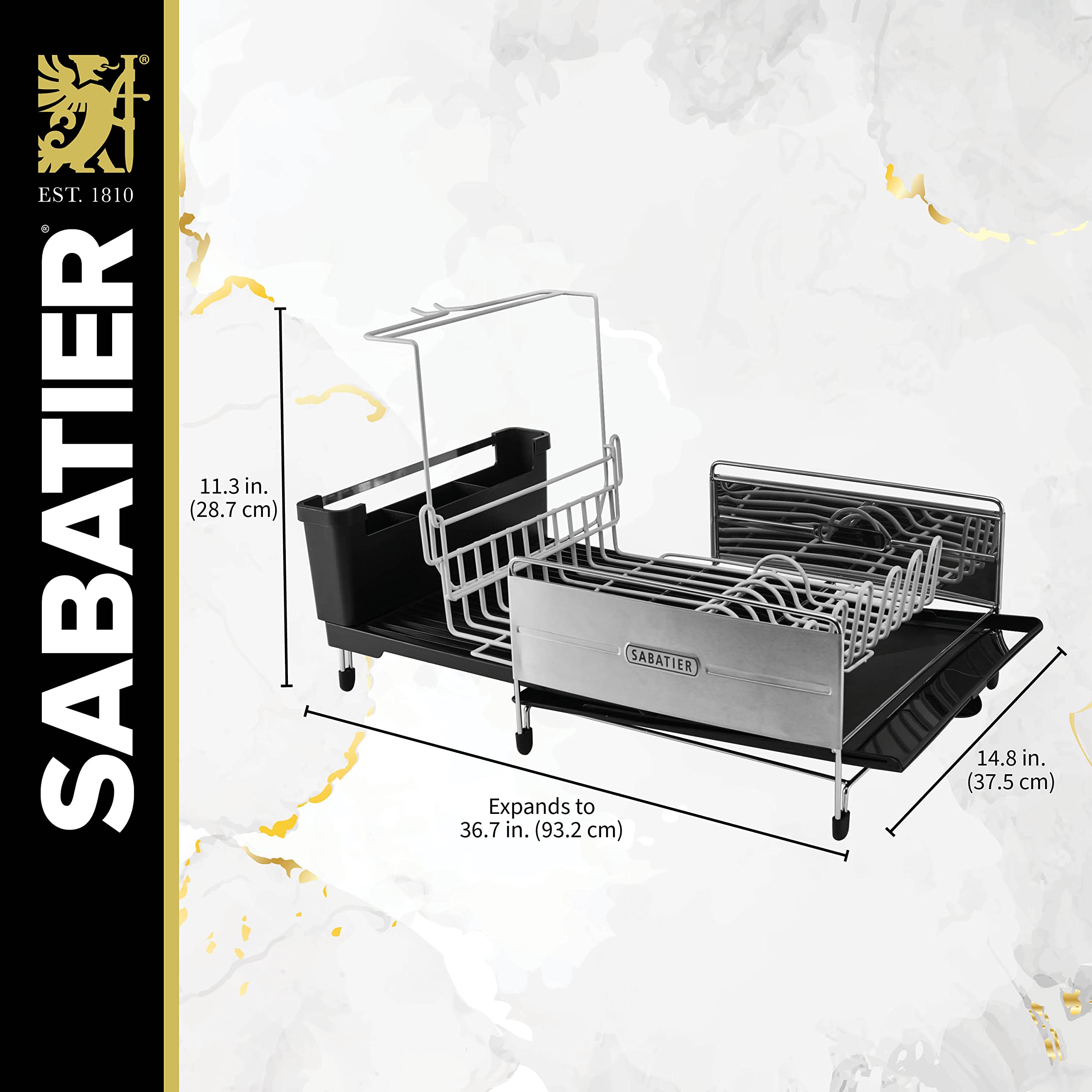 Sabatier expanded rack holding plates and pans to show increased capacity benefit